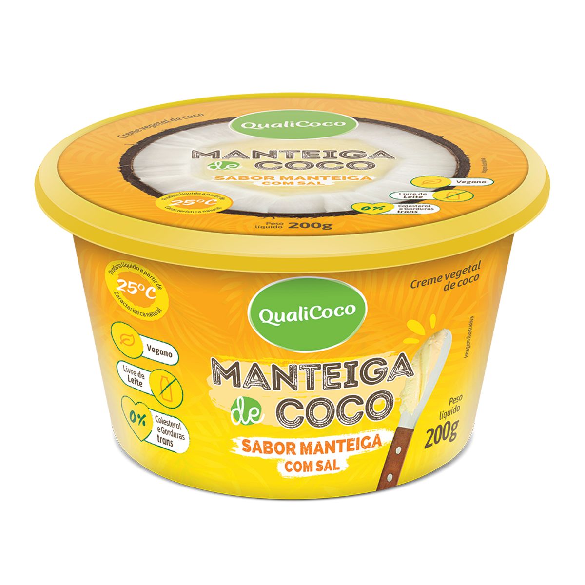 Manteiga de Coco Qualicoco com Sal 200g image number 0