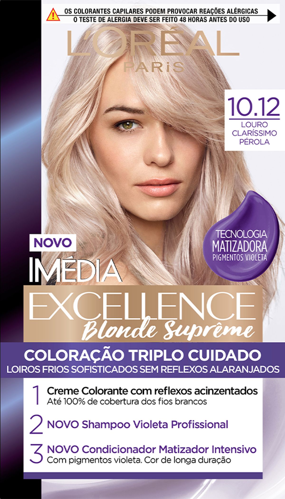 Coloração Imédia Excellence L'Oréal 10.12 Louro Pérola Unid. image number 1