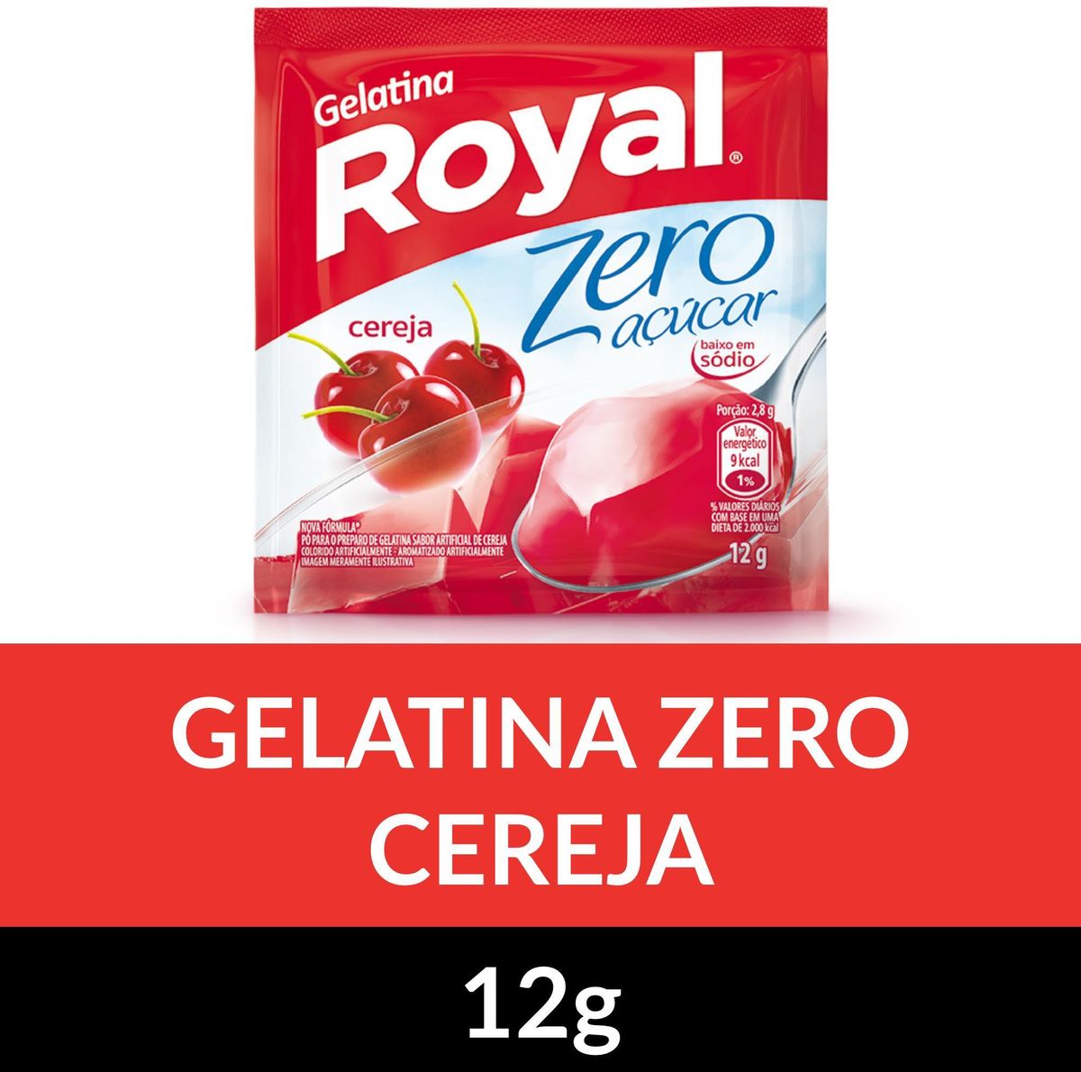 Gelatina em Pó Royal Zero Açúcar Cereja 12g image number 1