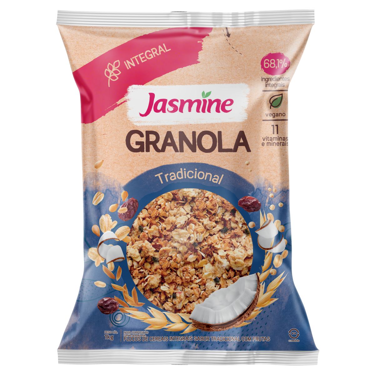 Granola Jasmine Tradicional 68,1% Integral Pacote 1kg image number 0