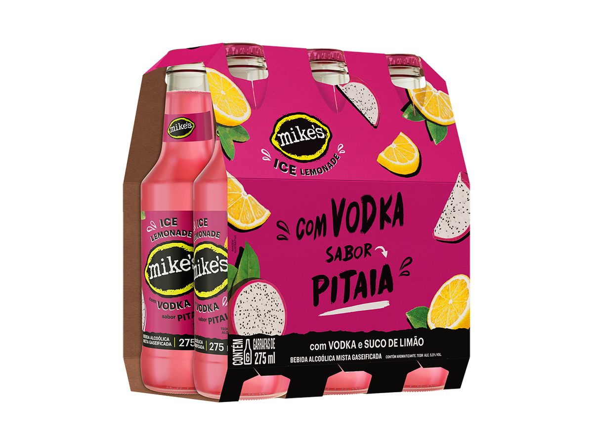 Bebida Alcoólica Mista Mike's Ice Pitaia 275ml (Pack com 6 unid)