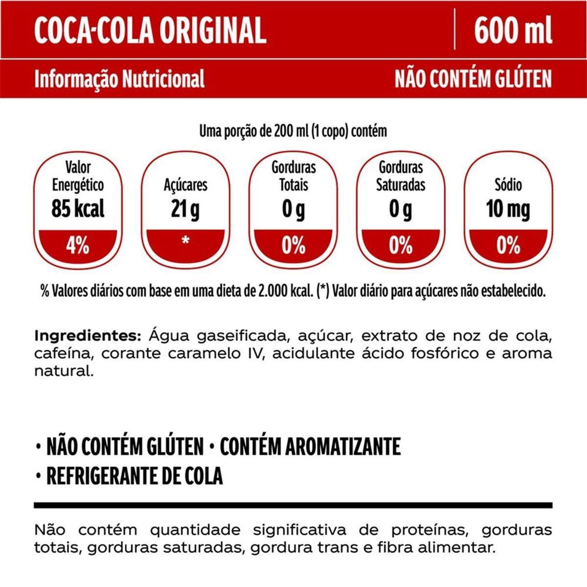 Refrigerante Coca-Cola Original Pet 600ML image number 2