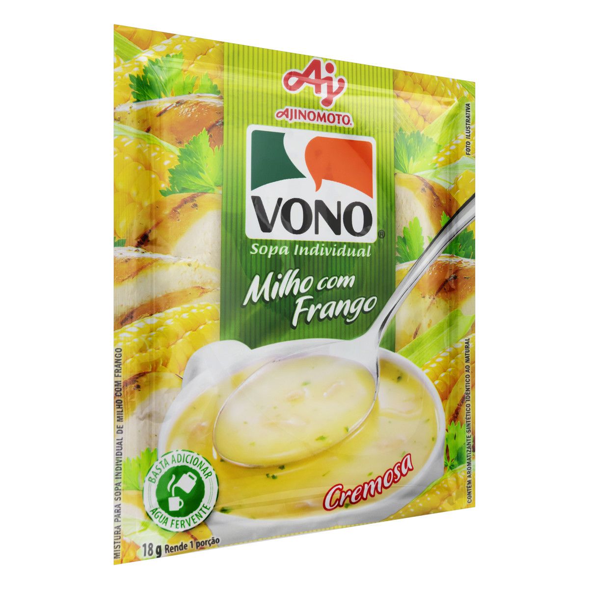 Sopa Individual Cremosa Milho com Frango Vono Pacote 18g image number 3