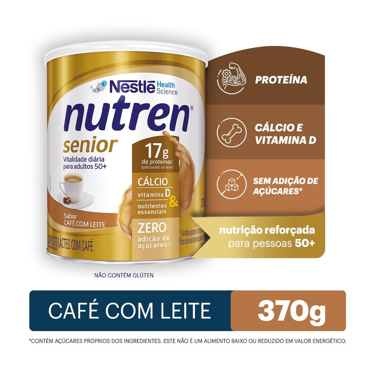 Complemento Alimentar Nutren Senior Café com Leite 370g image number 1