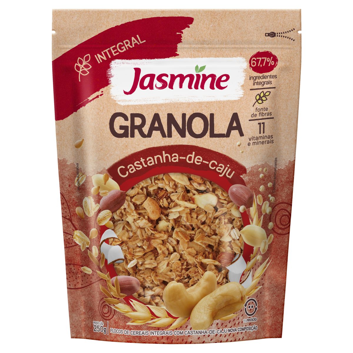 Granola Jasmine 67,7% Integral Castanha-de-Caju Pouch 250g