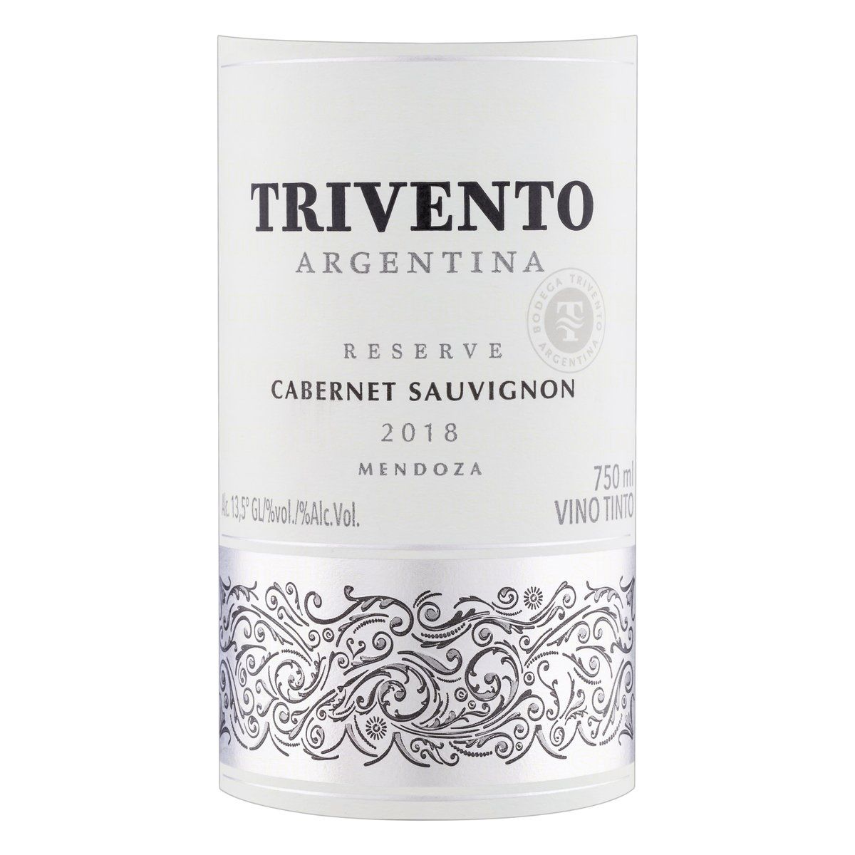 Vinho Argentino Tinto Meio Seco Reserve Trivento Cabernet Sauvignon Mendoza Garrafa 750ml image number 1