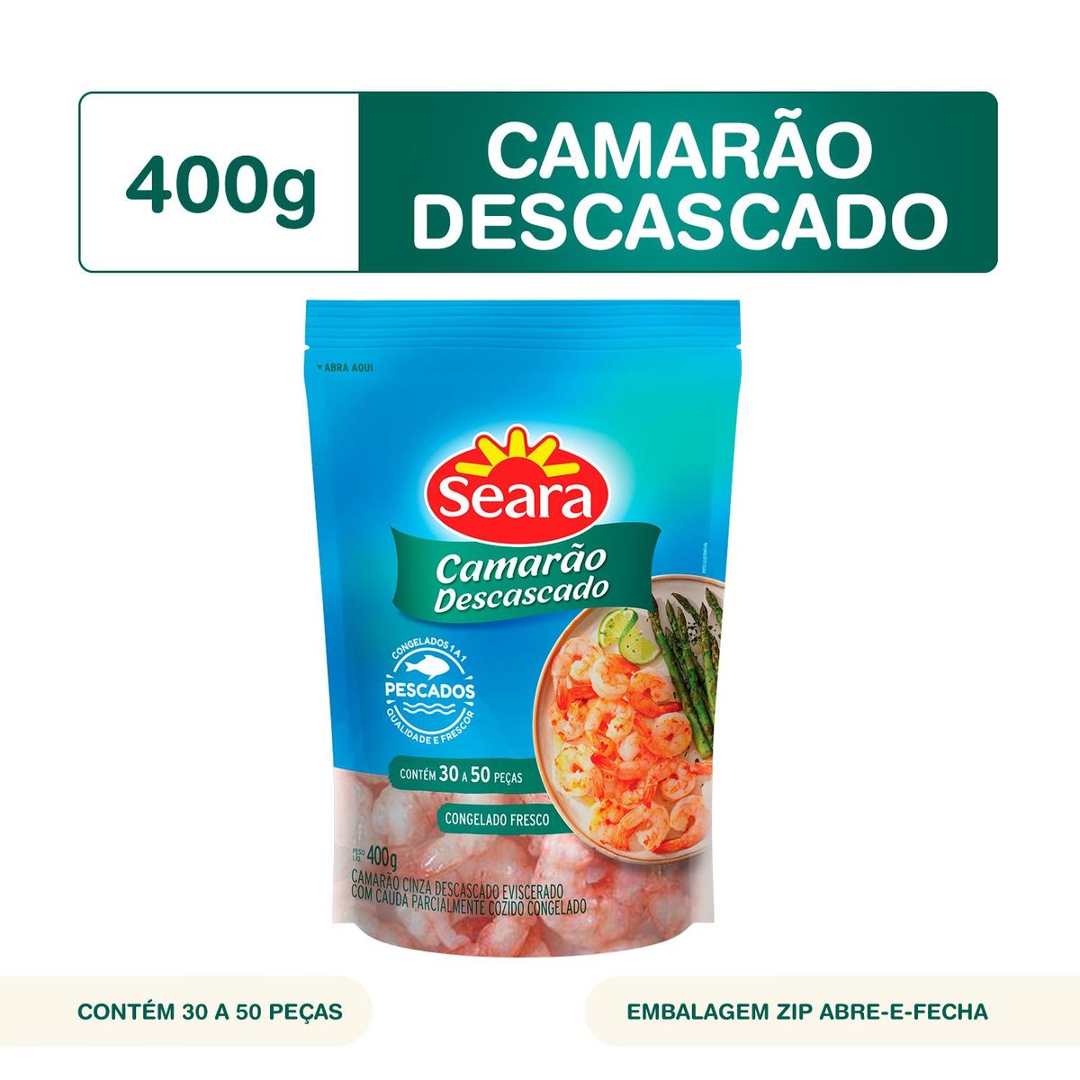 Camarão descascado 30/50 Seara Pescados 400g image number 1