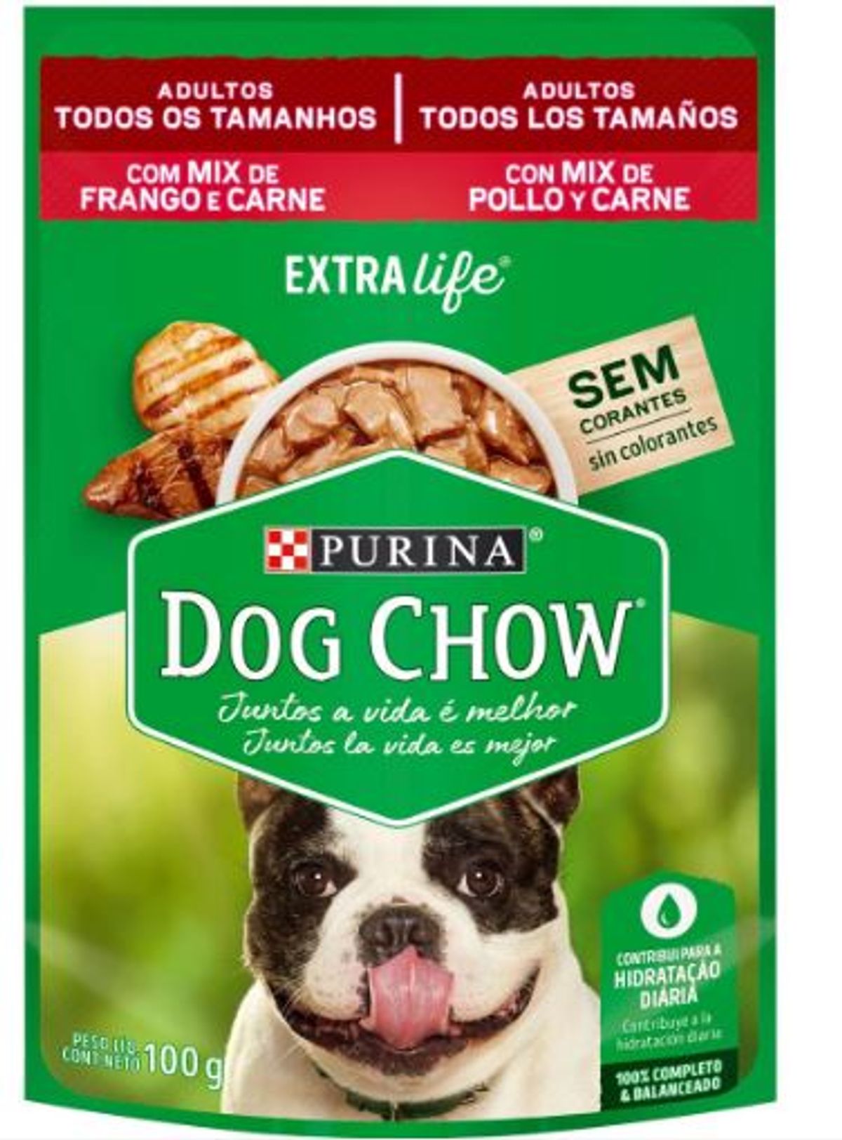 Petisco para Cães Adultos Frango e Carne Purina Dog Chow Extra Life 100G