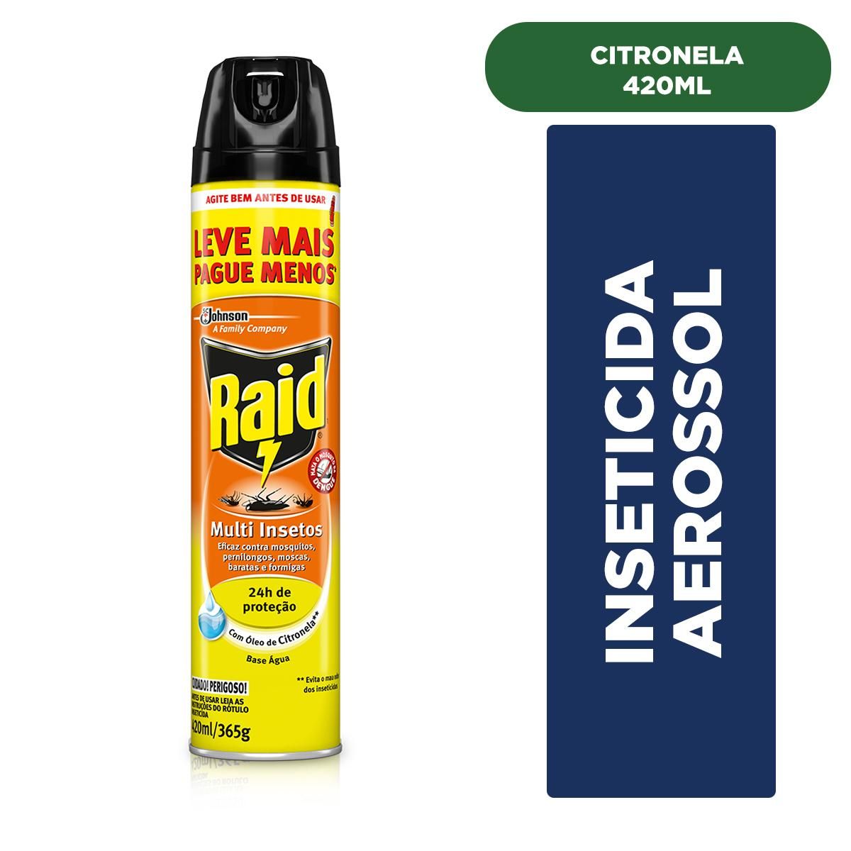 Inseticida Raid Multi-insetos Spray Citronela 420ml Leve Mais Pague Menos image number 1