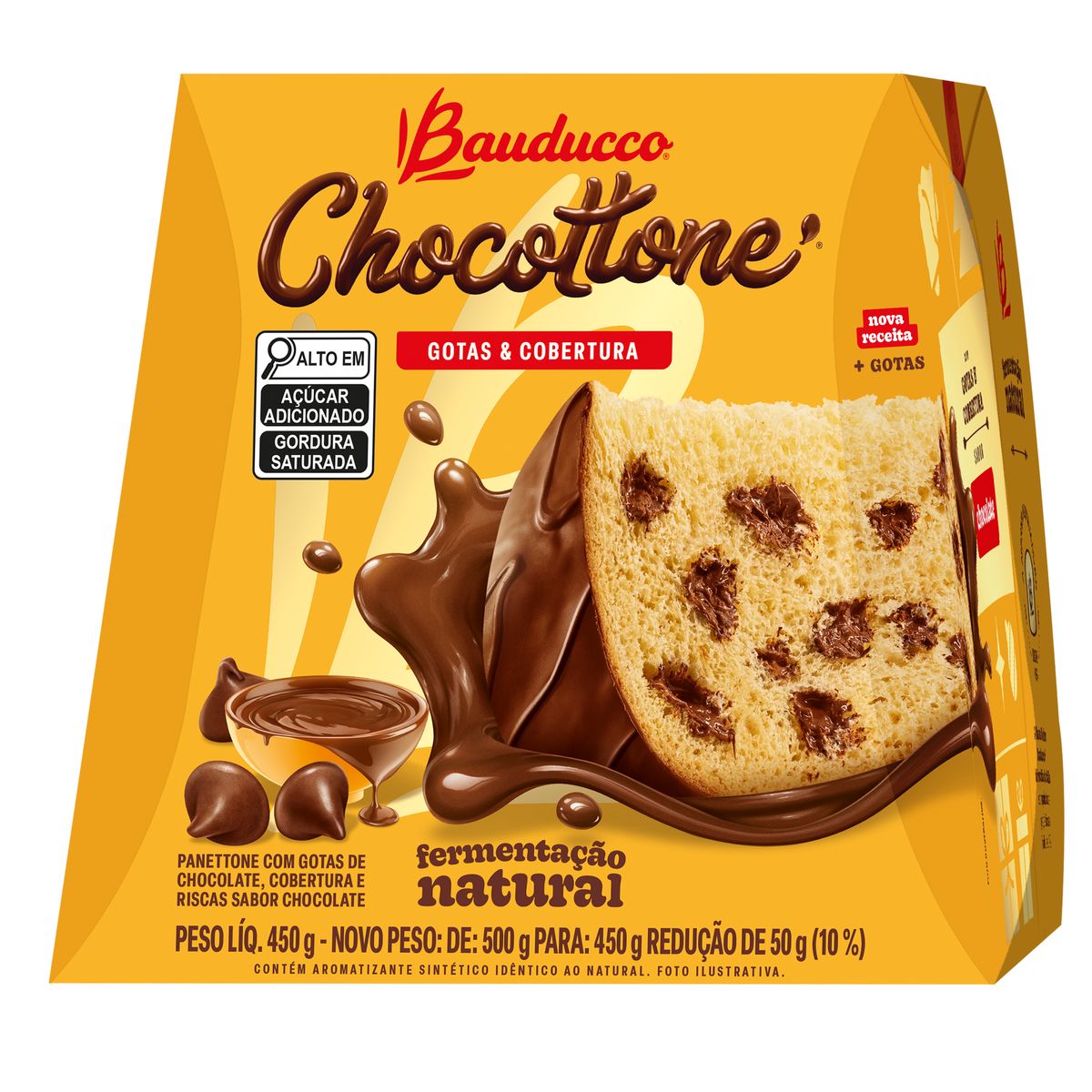 Chocottone Bauducco Gotas e Cobertura de Chocolate 450g