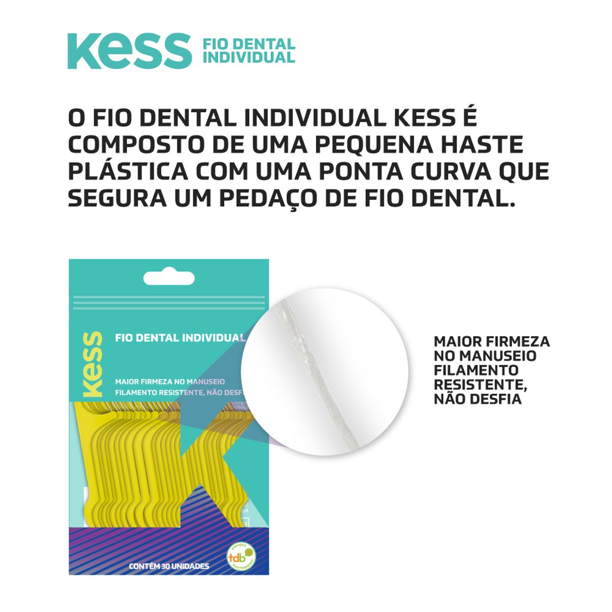 Fio Dental Individual Kess Contém 30 Unidades image number 3