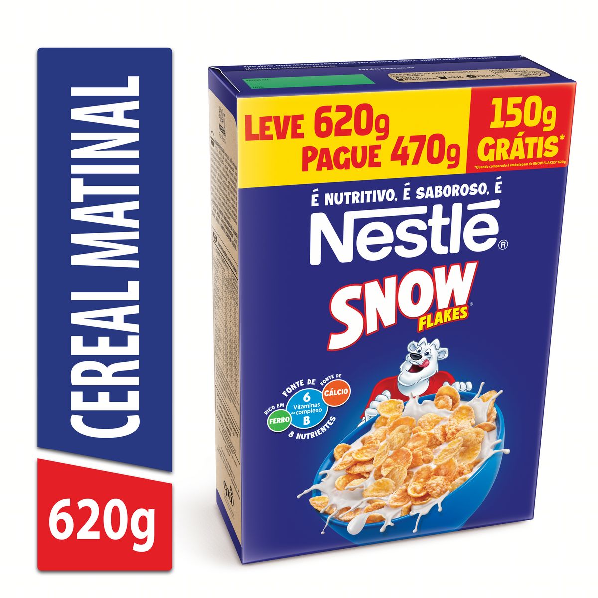 Cereal Matinal Snow Flakes Caixa Leve 620g Pague 470g