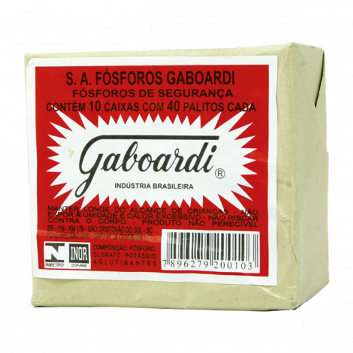 Fósforo Gaboardi Contém 10 Caixas com 40 Unidades