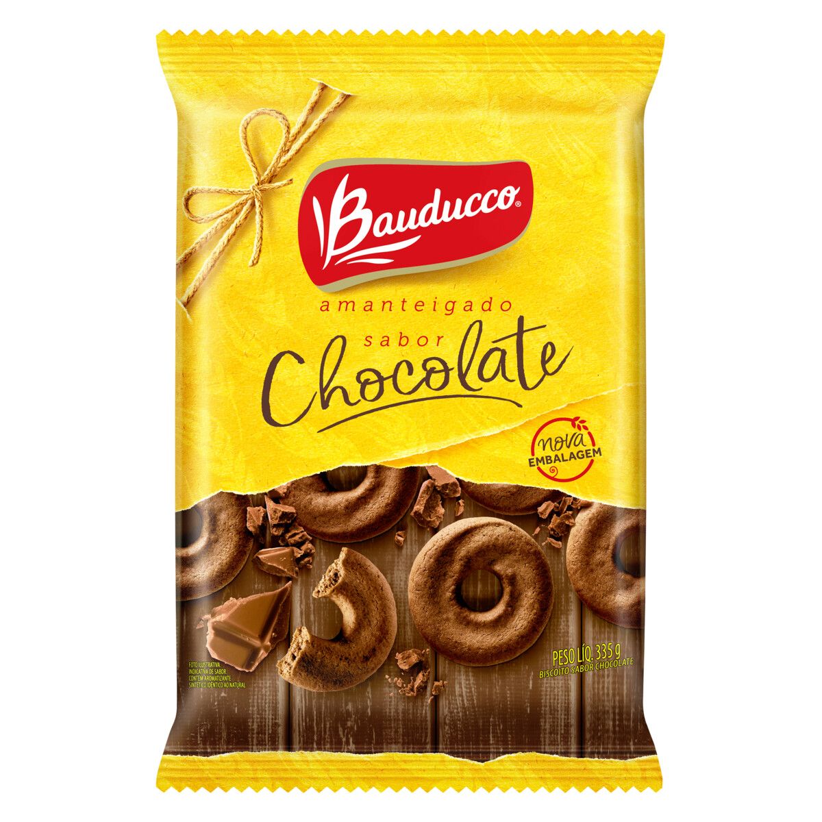 Biscoito Amanteigado Chocolate Bauducco Pacote 335g Embalagem Econômica image number 4