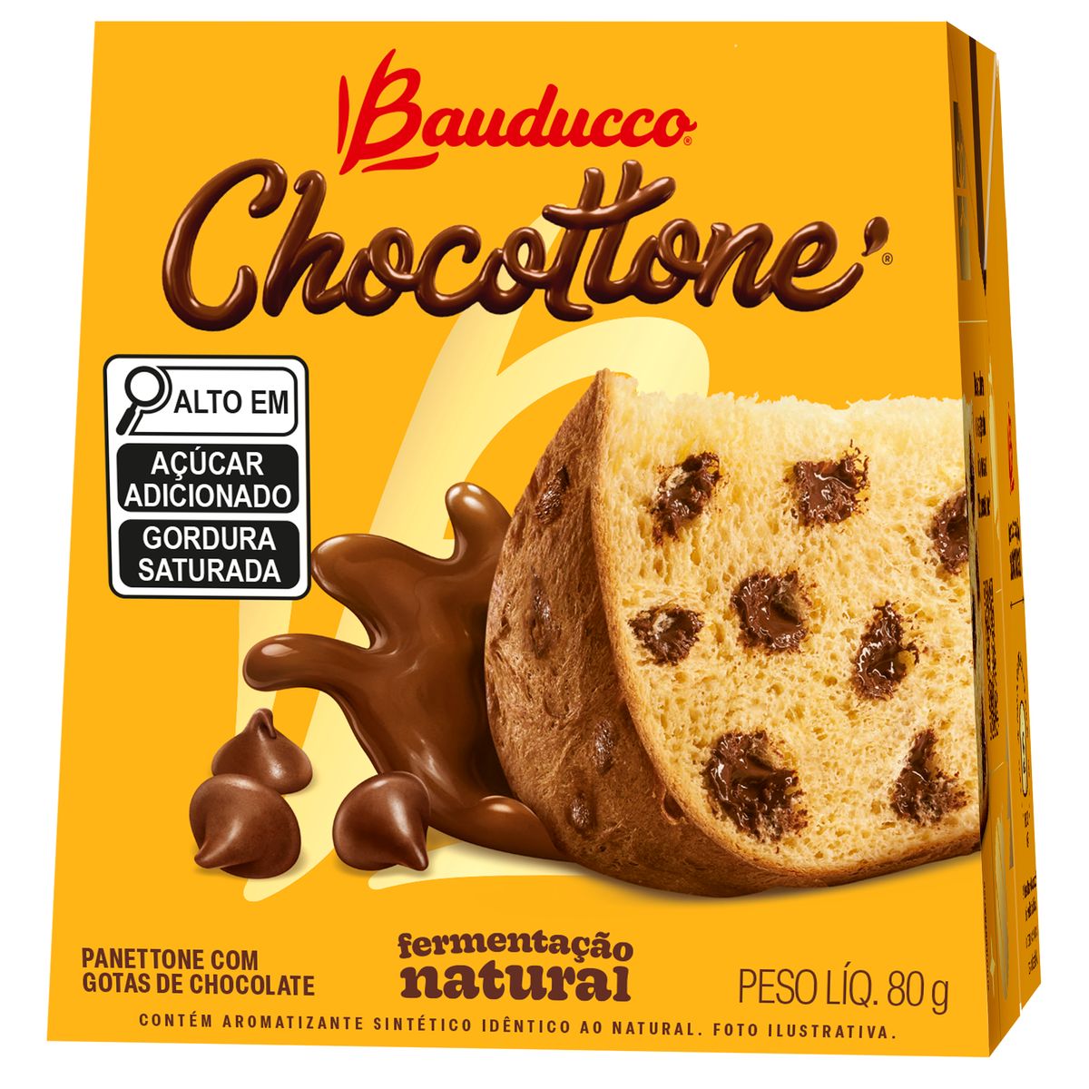 Mini Chocottone Bauducco Gotas de Chocolate Pacote 80g