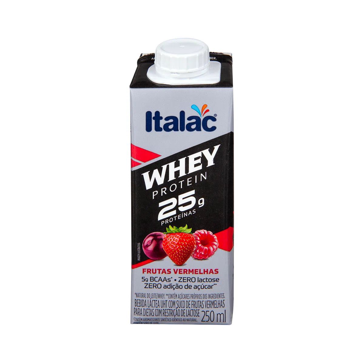 Bebida Láctea Italac UHT Whey Zero Lactose Frutas Vermelhas 250ml