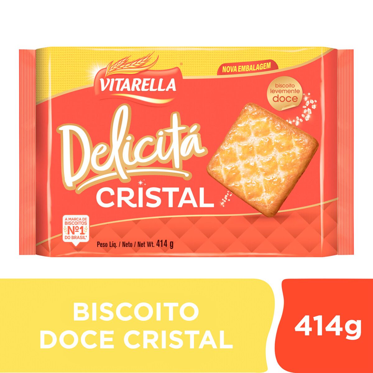 Biscoito Cristal Vitarella Delicitá Pacote 414g image number 1