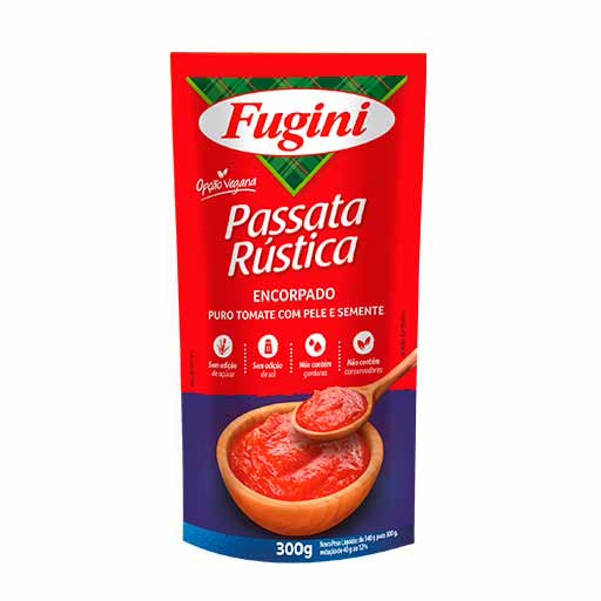 Molho de Tomate Fugini Passata Rústica Sachê 300g