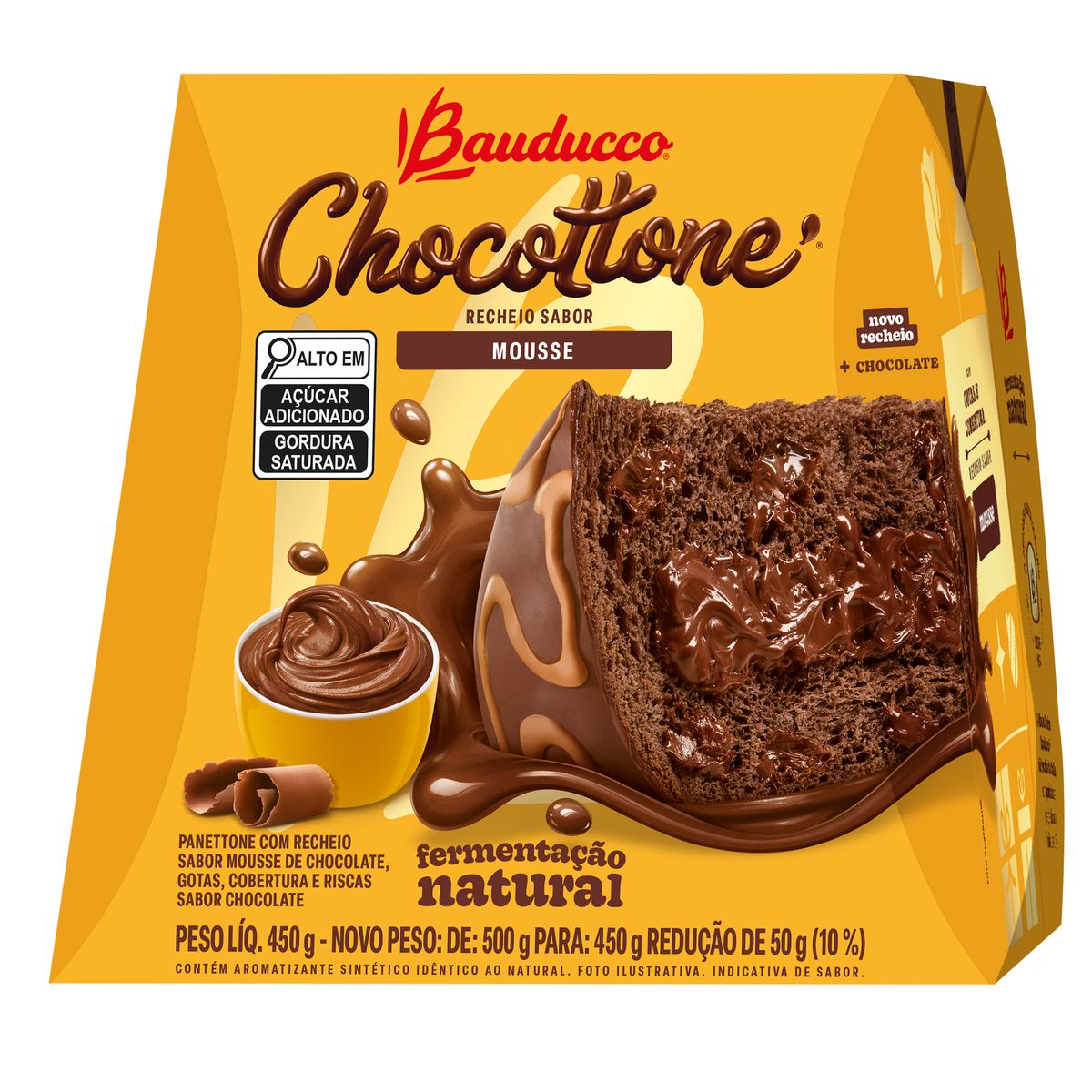 Chocottone Bauducco Chocolate Recheio de Mousse 450g image number 0