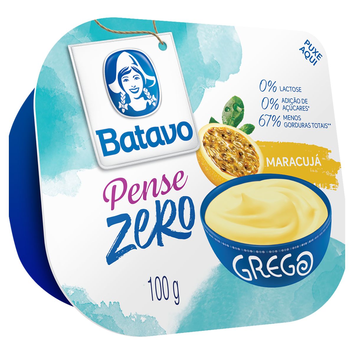 Iogurte Grego Batavo Pense Maracujá Zero Pote 100g image number 0